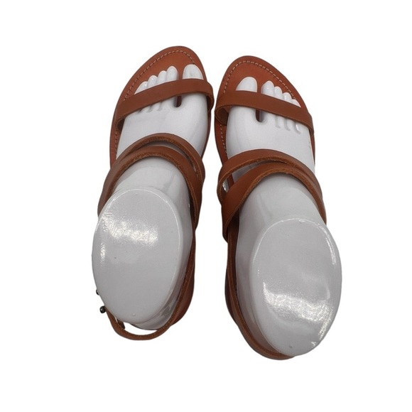 Everlane Brown Adjustable Strap Flat Strappy Leather Sandals Size 8 Women’s - Picture 5 of 10